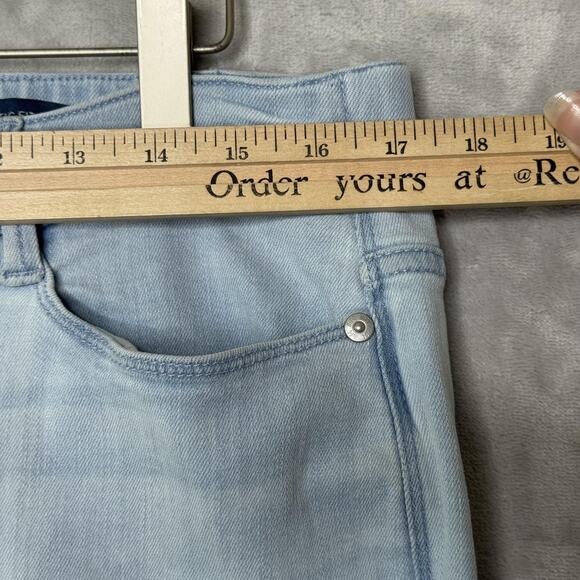 J Jill Jeans Women 16 Authentic Fit Cropped Stretch Raw Hem Denim Light Blue - Picture 8 of 12